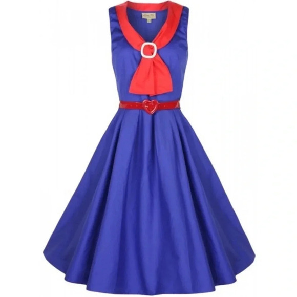 Lindy Bop Sailor Style Swing Dress in red/white/blue- XL - Picture 1 of 7